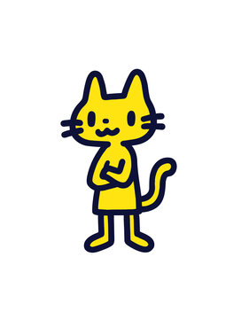 帥氣小貓可愛橘貓極簡插畫