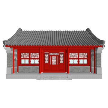 四合院前廊硬山立面效果圖