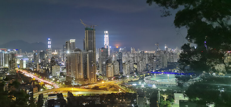 笔架山笔俊峰夜景