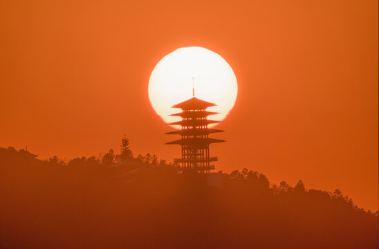 东来阁日落