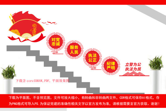 警察樓梯文化墻