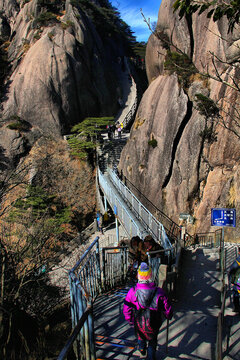 安徽黄山自然风光山峰