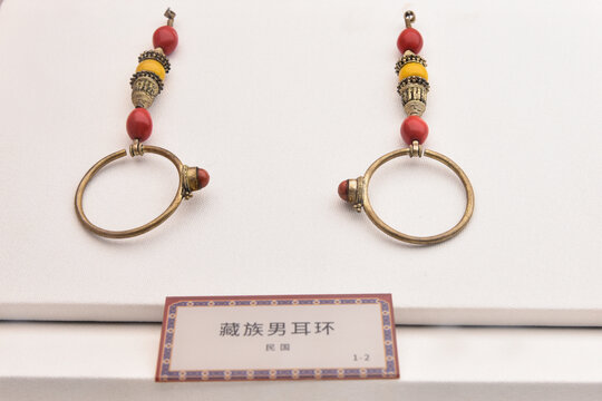 民国藏族男耳环