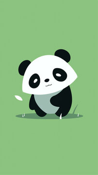可愛卡通熊貓插畫
