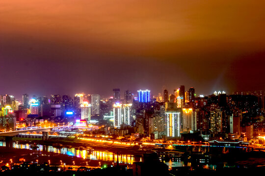 重庆嘉陵江畔夜景