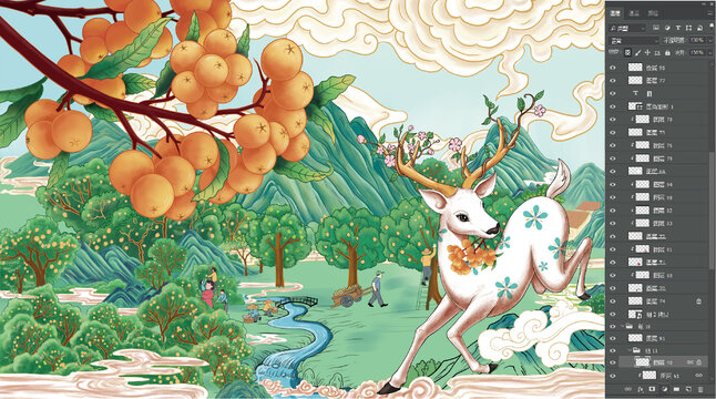 枇杷包裝插畫(huà)