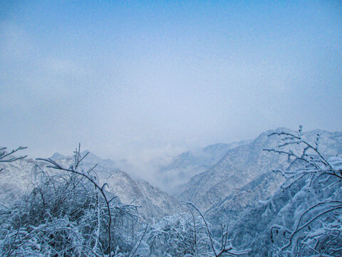 山中雪景