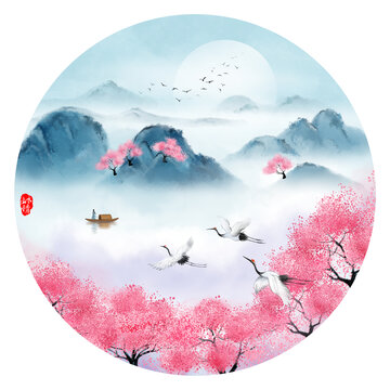水墨山水畫(huà)