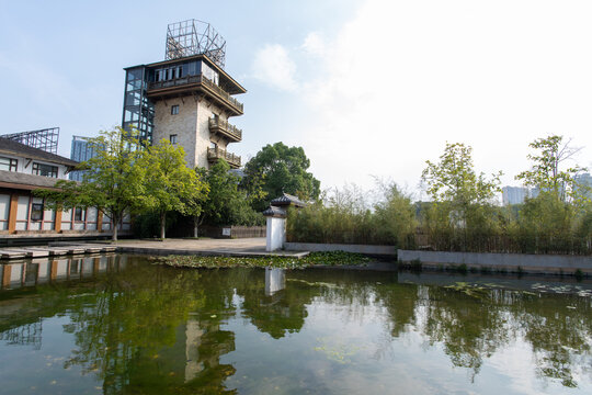 长沙市月湖公园里的茶舍