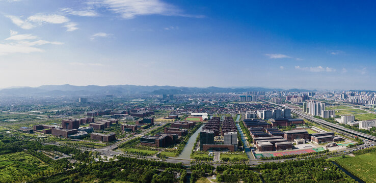 宁波慈溪市城市风光全景