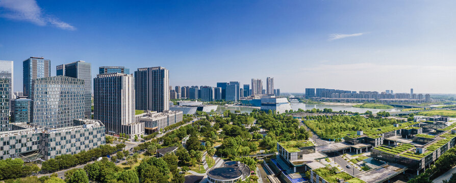 宁波慈溪市城市风光全景