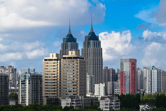 上海普陀区城市建筑风光