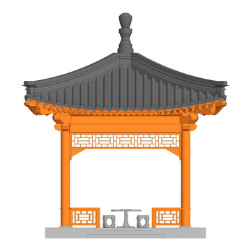 明清方亭正立面效果圖