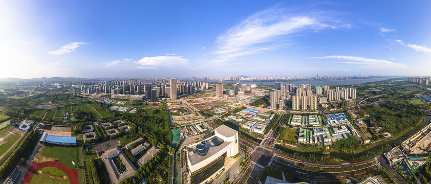 建设中的江北新区航拍全景图