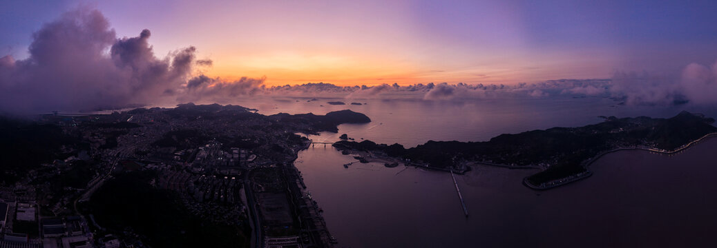 温州洞头岛清晨全景