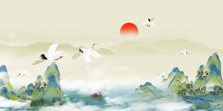 國(guó)潮山水