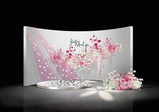 白粉色韓式婚禮迎賓區(qū)