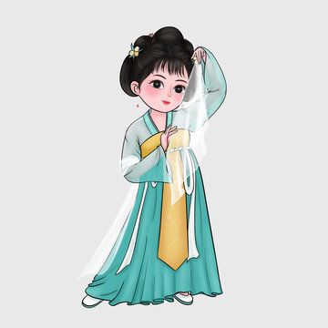 唐朝古風(fēng)卡通人物跳舞