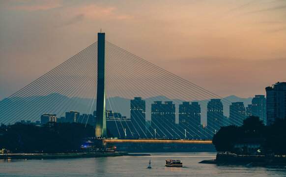 福州三县洲大桥晚霞