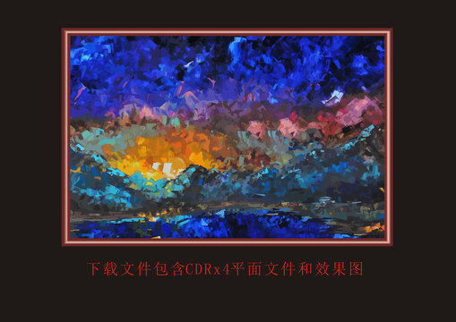 矢量玻璃地毯底紋花紋掛畫
