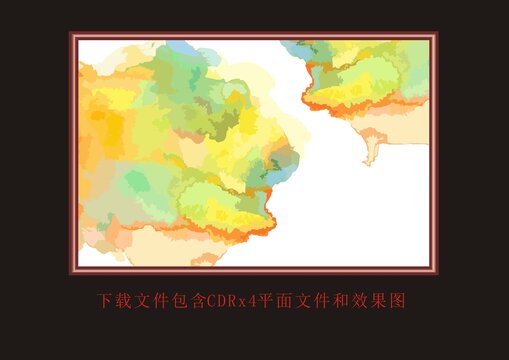 水墨晕染底纹油画泼墨画