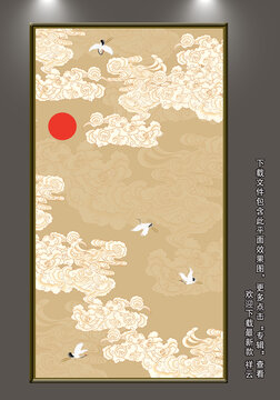 云紋屏風(fēng)壁畫(huà)