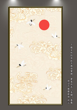 中式祥云壁畫(huà)