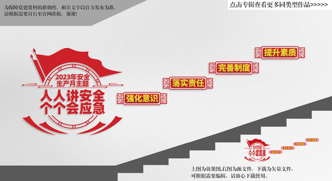 安全生產(chǎn)樓梯文化墻