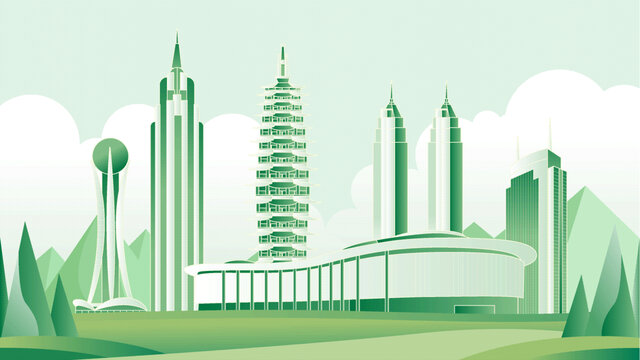 常州綠色旅游城市插畫