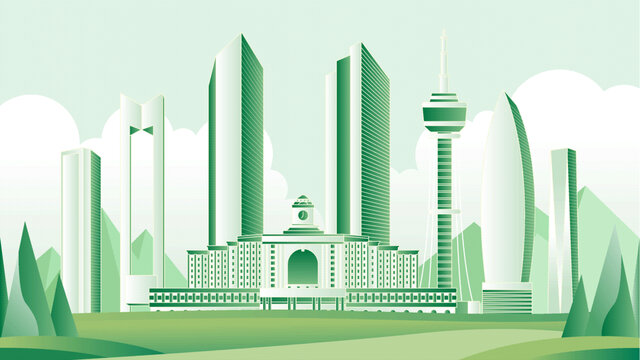 长春绿色旅游城市插画
