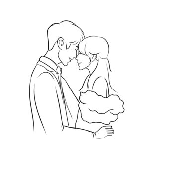 手繪頭像婚紗素描畫畫頭像