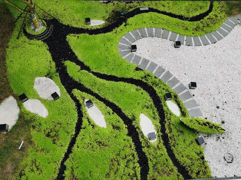 公园城市绿化草坪设计造型脉络