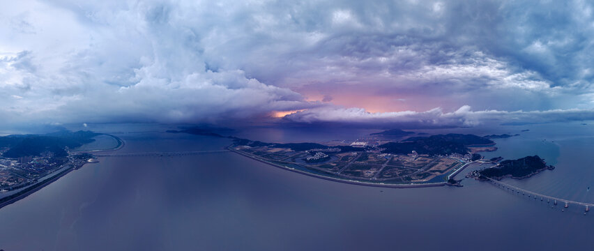 温州洞头岛日出全景