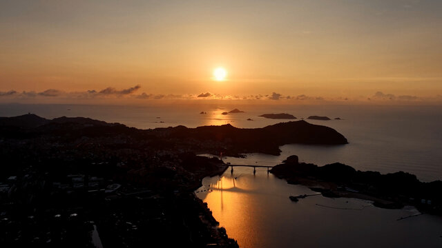 温州洞头岛日出全景