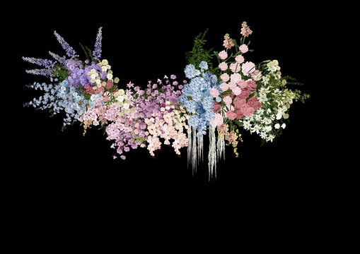 藍(lán)粉色花藝造型