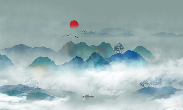 水墨山水畫