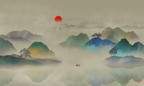 水墨山水畫