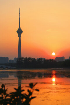 北京日落美景