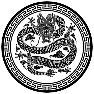 霸氣東方中國(guó)龍印花