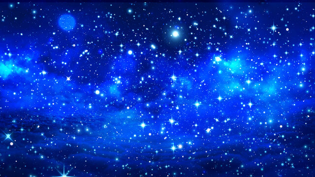 深藍(lán)色唯美星空