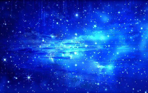 深藍(lán)色唯美星空