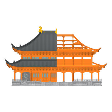 重檐廡殿梁架正立面效果圖