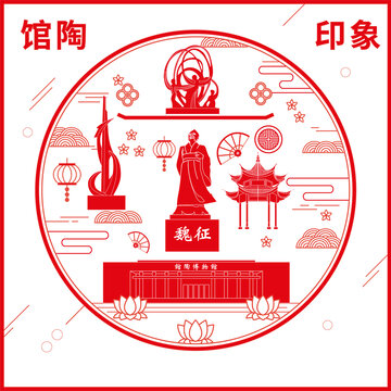 館陶縣窗花剪紙年畫地標(biāo)圖案