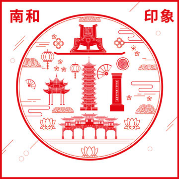南和區(qū)窗花剪紙年畫地標(biāo)圖案