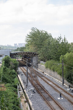 轻轨站火车站快轨站铁路火车道