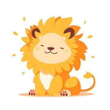 可愛獅子矢量插畫
