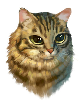 小猫咪手绘插画