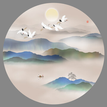 圓形山水