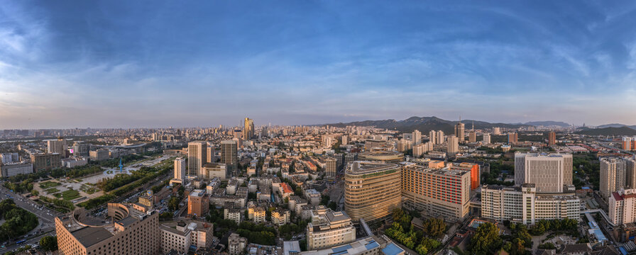 宽幅鸟瞰城市街景