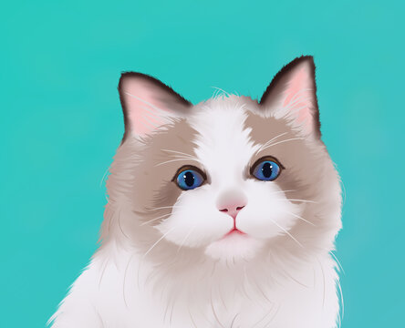 布偶貓插畫